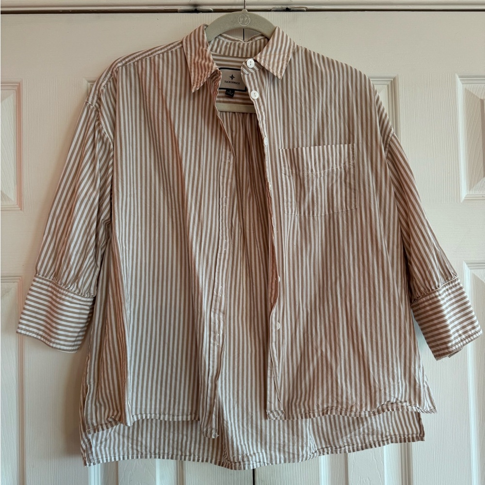 Tan and White Tuckernuck Button Down
